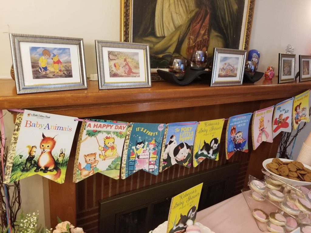 a banner of little golden childrens book covers and winnie the pooh pictures in frames